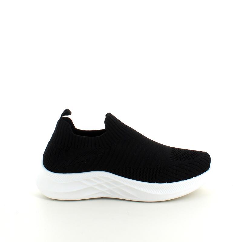 Sort slip-in sneakers med strikket overdel - Komfortabelt valg