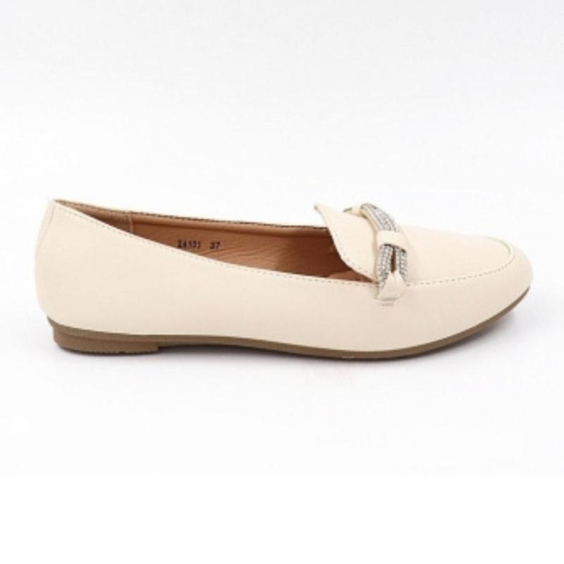Vilja Loafers XA101 - Beige med Guld Detaljer på Udsalg