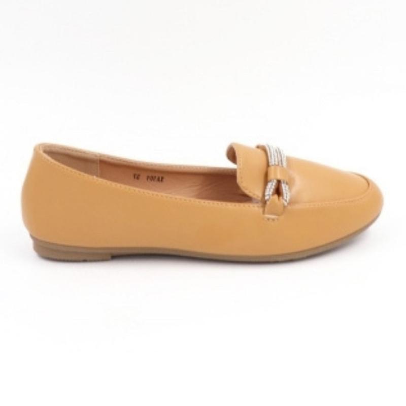 Vilja Loafers XA101 - Camel med Guld Detaljer på Udsalg