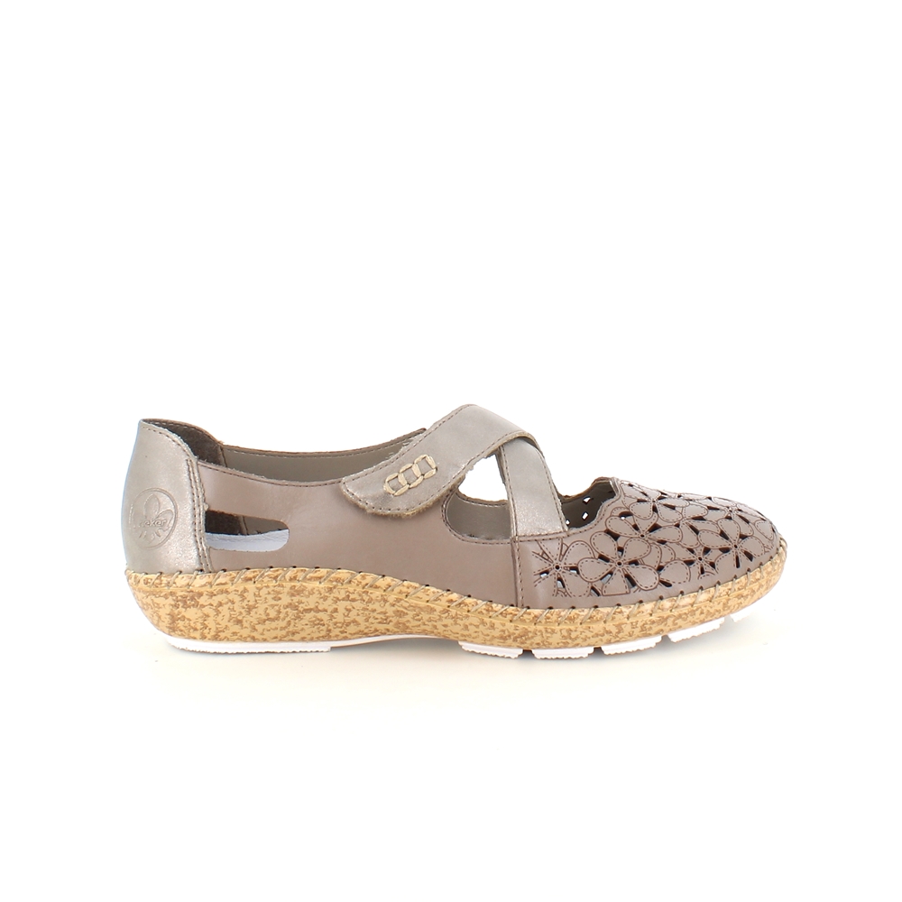 Brun Rieker ballerina med de fineste detaljer - 39