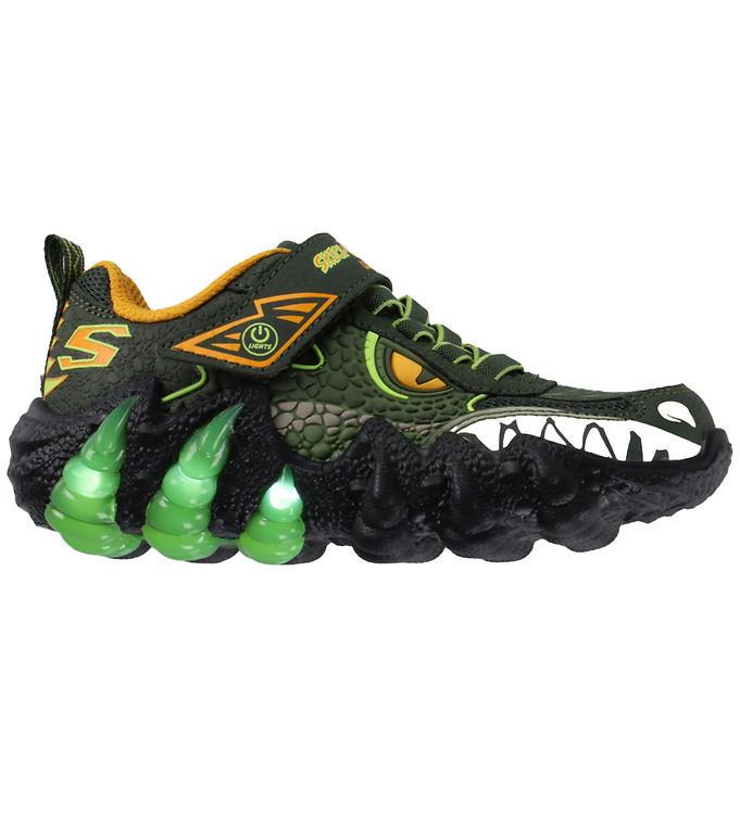 Skechers Sko m. Lys - Skech-O-Saurus - Olive