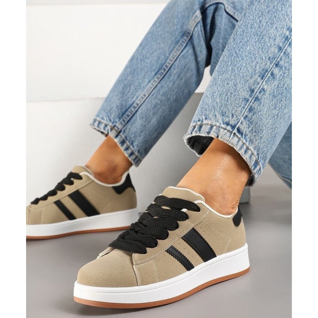 Ginette Sneakers A-123 i Apricot – Stilige Dame Sneakers