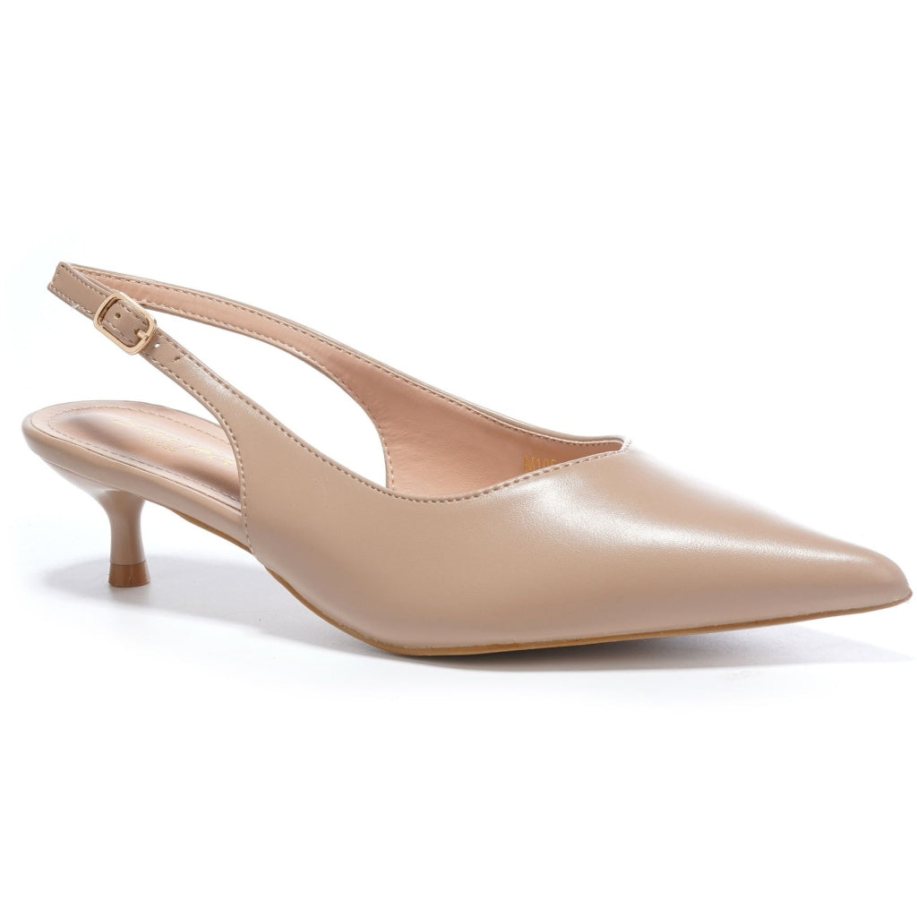 Abigail dame stiletter med slingback M105 - Apricot