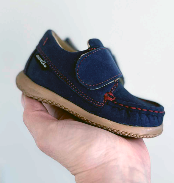 Aurelka Mokkasiner m/velcro, navy - sko med ekstra støtte