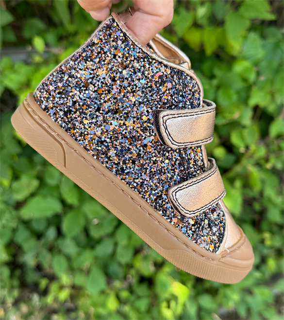 BabyBotte Arnica velcro sneakers, rosa guld/glimmer