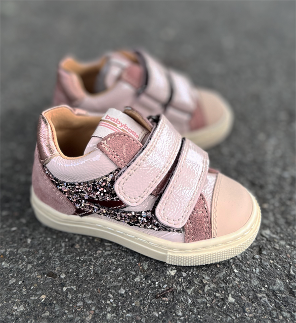 BabyBotte Arezzo sneakers med velcro, rosa/glimmer