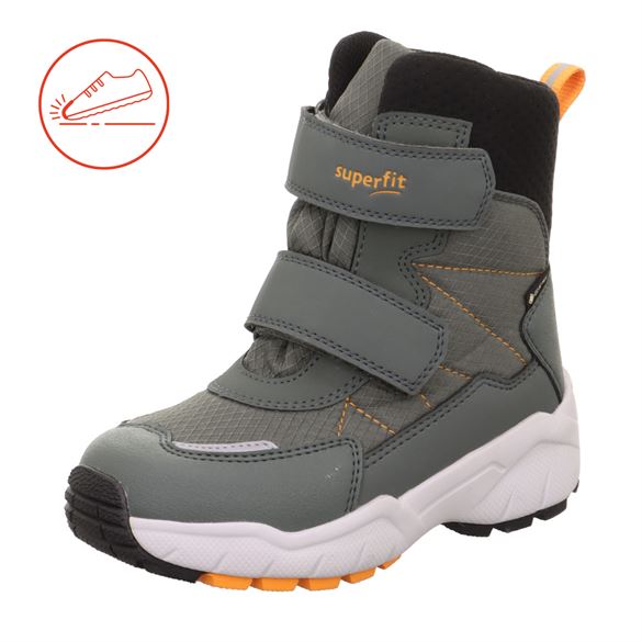 Superfit vinterstøvler m/Goretex, kaki/orange